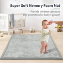 ACOMOPACK Baby Play Mat for Floor 1.3" Thick Memory Foam Play Mat 71"×79" Tummy Time Crawling with Non-Slip Bottom for Living Room,Nursery,Soft Velvet Playpen Mats for Kids,Infants（Light Grey） by CozyNest Decor