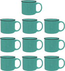 DISCOUNT PROMOS Ceramic Campfire Coffee Mugs 13 oz. Set of 10, Bulk Pack - Perfect for Tea, Espresso, Cappuccino, Hot Cocoa - Mint by TinyTreasures Baby Boutique