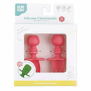 Bumkins Baby Utensils Set, Chewtensils Silicone Spoons for Dipping, Self-Feeding, Baby Led Weaning, Trainer Learning, First Stage Eating, Soft Practice Fork and Spoon, Babies 6 Months, Red by TinyTreasures Baby Boutique