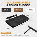 16"x6.8"x1.6" Slanted Floating Wall Shelves 2-Pack - Rustic Black Finish, Heavy-Duty Solid Wood Design with Hidden Brackets - Perfect for Living Room, Kitchen, Bathroom, or Office by CozyNest Decor