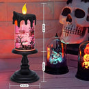 Halloween Snow Globe Candles Lighted Lamp, Lighted Flameless Candles with Water Glitter Swirls and Spooky Moving,Battery Operated by CozyNest Decor