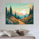 HZOHNAGO Mountain Tapestry Forest Mountain Sunrise Road Pattern Printed Wall Tapestry Wall Hanging for Bedroom Living Room Dorm 40" W x 30" H by CozyNest Decor
