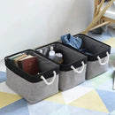 TheWarmHome Storage Basket for Organizing- 16x12x8 inch 1 Pack Fabric Storage Cubes, Bins for Organization for Shelves Organizer Gift Laundry Cloth Toy (Grey & Black) by CozyNest Decor