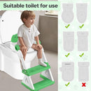 2 In 1 Potty Training Toilet Seat & Toddler Step Stool, Bottom Triangle Stability Toddler Toilet Seat, Adjustable Step & Seat Height Potty Seats (Green) by TinyTreasures Baby Boutique