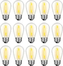 LED S14 Replacement Light Bulbs for Outdoor String Lights, 1W Shatterproof Edison Light Bulbs for Outside Patio Garden, E26 Standard Base, Dimmable, 2200K Warm White, 15 Pack by GreenHaven Gardens