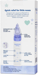 Navage Baby Nasal Aspirator - Gentle, Pediatrician Endorsed Nasal Aspirator for Baby Congestion & Stuffy Noses - Baby Nose Sucker w/ Lights, Lullabies & BPA Free Silicone Tips by TinyTreasures Baby Boutique