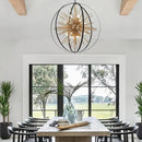 31.5" Black Gold 16-Light Globe Sputnik Chandelier Modern Industrial Adjustable Hanging Ceiling Firework Pendant Light Fixture for Entryway Foyer Stairway Bedroom Dining Living Room Hallway by CozyNest Decor