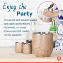 SNOWFOX Plus, Premium Vacuum Insulated Stainless Steel Ice Bucket with Lid/Scoop, Home Bar Accessories, Elegant Bartending Ice Buckets for Parties, Beautiful Outdoor Entertaining Supplies, 3L by CozyNest Decor