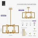 Modern Farmhouse Gold Chandeliers for Dining Room, 6-Light Industrial Metal Chandeliers Geometric Pendant Lights Kitchen Island for Entryway Stairway Foyer Hallway by CozyNest Decor