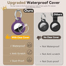 Upgrade Waterproof 2 Pack Airtags Holder with Apple Airtags Keychain, Hard PC Air Tag Case, Anti-Scratch & Shock Air tag Holder, Men's Women's Keyrings & Keychains-Black+Dark Purple by TinyTreasures Baby Boutique