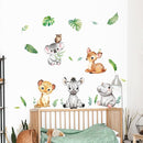 Tanlaby Jungle Animals Wall Stickers Cartoon Woodland Animal Wall Decals Zebra Forest Peel and Stick Art Sticker for Baby Nursery Kids Bedroom Playroom Daycare Classroom Decor by TinyTreasures Baby Boutique