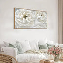 arteWOODS Cream White Flowers Framed Wall Art - Soft Peony Pictures for Wall Decor Elegant Blossom Flower Painting Artwork Botanical Prints for Living Room Home Office Wall Decoration 20" x 40" by CozyNest Decor