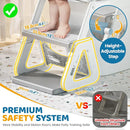 Orzbow 2-IN-1 Potty Training Toilet Seat with Step Stool for Toddler, Stability Training Potty Seat for Kids Boys Girls with Splash Guard and Anti-Slip Pad, Adjustable Ladder & Potty Seat Height, Grey by TinyTreasures Baby Boutique