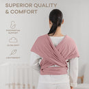 Comfy Cubs Baby Wrap Carrier - Soft & Secure Fit Cotton Blend Baby Carrier Newborn to Toddler - Hands-Free & Lightweight Infant Wrap - Adjustable, One Size Fits All Toddler Sling - Mauve by TinyTreasures Baby Boutique