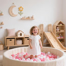 GOGOSO Ball Pit Balls 100 PCS for Toddles, Kids Plastic Balls for Ball Pit, Pool, Pink Party Accessories, Birthday Decoration, Crush Proof and Durable with Storage Bag by TinyTreasures Baby Boutique