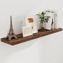 Floating Shelves 48 Inch Long, 48"W x 9"D Wall Shelf Invisible Bracket, 9 Inch Deep Floating Shelf for Wall, Rustic Wooden Shelves for Living Room, Kitchem, Bedroom, Rustic Brown Color, Set of 1 by CozyNest Decor
