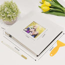 RECUTMS Photo Album Self Adhesive Magnetic Scrapbook 4x6 5x7 8x10 Pictures Scrapbook Album, 40 Pages Photo Book for DIY Baby Family Wedding with Metal Pen and Plastic Board (White) by TinyTreasures Baby Boutique