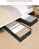 StorageWorks Large Under Bed Storage Containers with Handles and Label Holder, 2 Pack Ultra-thick Fabric Underbed Bins, Closet Organizer for Clothes, Blankets, Sweater by CozyNest Decor