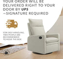 Jaymar Arya Modern Nursery Glider Recliner Chair – Cozy Nursing Chair with 360° Swivel for New Parents, Gentle Motion, Compact Design, High Back & Low Armrests, Canadian Made (Sand/Como Fabric) by TinyTreasures Baby Boutique