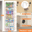 Over The Door Pantry Organizer, 8-Tier Pantry Door Organizer Shelves | 3 Sizes | Adjustable Basket | Metal Hanging Spice Rack for Kitchen, Pantry, Cabinet, Back of Door Seasoning Rack, White by CozyNest Decor