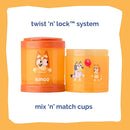 Whiskware Bluey Stackable Snack Containers for Kids and Toddlers, 3 Stackable Snack Cups for School and Travel, Bluey and Bingo, Hooray! by TinyTreasures Baby Boutique