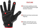 DULFINE Flex Grip Mechanic Work Gloves for Men,Black and Red Utility Safety Working Gloves Touch Screen,Excellent Grip,Ideal for Working on Cars and Outdoor Jobs(XX-Large)