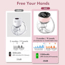 Wearable Breast Pump Hands Free of Longer Battery Life & LED Display, Portable Electric Breast Pump with 3 Modes & 9 Levels & Low Noise, 24 mm Flange, 2 Pcs Pink by TinyTreasures Baby Boutique