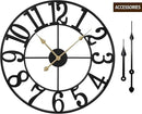 LEIKE Large Wall Clock, 18.5" Silent Non-Ticking, Battery Operated, Oversized, Decorative Retro Black Metal Clock for Living Room,Farmhouse, Dinner Room,Indoor, Outdoor(47cm, Black Arabic Number) by CozyNest Decor