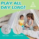 Sumbababy Large Teepee Tent for Adults Indoor - Cotton Canvas Kids Tents for Toddlers - Foldable Play Tent Gift Toy for Girls Boys, Picnic Wedding Tent - Boho Playroom Decoration for Party Festivals by TinyTreasures Baby Boutique