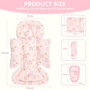 Infant Car Seat Insert and Strap Covers, Very Soft Car Seat Head Support Baby Girl Boy, Reversible Newborn Carseat Insert Cushion Fits for Stroller, Baby Swing, Bouncer (Pink Rainbow) by TinyTreasures Baby Boutique