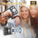 4K Digital Camera for Teens, FHD 64MP Digital Camera for Kids with 64GB SD Card, 18X Digital Zoom Cameras for Photography, Point and Shoot Video Camera for Kids, Black by TinyTreasures Baby Boutique