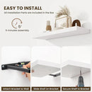 Fun Memories Floating Shelves for Wall 10 Inch, 10 Inch Deep Square Wall Shelves, Bathroom Storage Shelves Over Toilet, Wood Floating Shelves for Living Room Bedroom, White, Set of 2 by CozyNest Decor