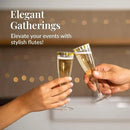 Prestee Set of 24 Plastic Champagne Flutes with Gold Rim - 4.5 oz - Shatterproof Disposable Glasses for Weddings, Cocktail Parties, and Outdoor Celebrations by CozyNest Decor