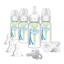 Dr. Brown's Anti-Colic Breast to Bottle Feeding Set with Slow Flow Nipples, Travel Caps, and Silicone Pacifier - Gray by TinyTreasures Baby Boutique