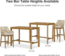 PURPLE LEAF 39.1'' Rectangle Outdoor Patio Counter Height Dining Table, Durable Aluminum Bar Height Pub Table for Counter Bar Stool, Water-Proof Tall Dining Table with Sturdy Legs, Teak by CozyNest Decor