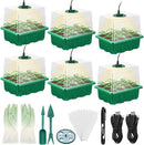 Lunies 6 Packs Seed Starter Tray with Grow Light, Indoor Greenhouse Seeding Starter Trays for Planting, Base Gardening Plant Germination Kit, Seed Starter Kit with Humidity Domes, (12 Cells per Tray) by GreenHaven Gardens