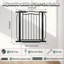 29.53"-33.85" Mornyray Auto-Close Baby Gate Extra Wide, Pressure Mounted Dog & Pet Gate for Stairs Doorways, No Drill Safety Barrier with Lace Design, Metal Child Proof Gate Indoor Outdoor, Black by TinyTreasures Baby Boutique