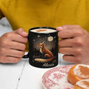Animal Lover Mug with Custom Name, Nature Inspired Coffee Mug 11oz or 15oz, Personalized Cute Fox Ceramic Cup, Unique Animal Art Black Coffee Cup, Gifts for Friends, Family by CozyNest Decor