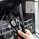 Alata Cube Black 20-Piece Forged Silverware Set Stainless Steel Flatware Set,Service for 4,Matte Satin Polished Cutlery Set,Dishwasher Safe by CozyNest Decor