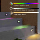 STRA06 6-Pack 4W 12V RGBCW LED 2700K-6000K. 5-Inches Low Voltage LED Outdoor Deck Lights Package, Step Horizontal Patio Landscape Lights with Remote Control by Kings Outdoor Lighting