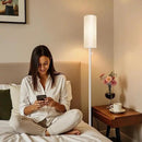 Floor Lamp for Living Room,Dimmable Floor Lamp with LED Bulb,Modern Standing Lamp with Marble Base,Tall Standing Lamps for Living Room,Bedroom,Office,Reading and Nursery(White) by CozyNest Decor