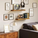 BAMEOS Floating Shelf,Wall Shelf,Decor Wall Mounted Shelves,Hanging Shelf Set L24xW6 for Bathroom Kitchen Living,Kitchen,Room Bedroom Storage, Rustic Brown by CozyNest Decor