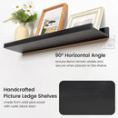 Picture Ledge Wall Shelves 48 inches Width Set of 3, Solid Pine Wood Rustic Floating Ledge Shelves for Wall for Kids' Room Bedroom Kitchen Bathroom Long Floating Shelves for Wall Decor, Black by CozyNest Decor