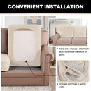 PrinceDeco Velvet Couch Cushion Cover Stretch Sofa Seat Covers Washable Cushion Slipcover for Chair Love Seat Sofa Cushion Furniture Protector Seat Cushion Sofa Cover (Each Width Up to 29.5", Ivory) by CozyNest Decor