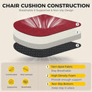 downluxe Indoor Chair Cushions for Dining Chairs, Soft and Comfortable Textured Foam Kitchen Chair Pads with Ties and Non-Slip Backing, 16" x 16" x 2", Red, 6 Pack by CozyNest Decor