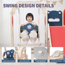 12 in 1 Toddler Outdoor Playset with Swing, Indoor Swing and Slide Set Playground for Toddlers 1-3, Durable Climber Basketball Hoop Ball Toddler Indoor Playset for Home Playground - Red Blue by TinyTreasures Baby Boutique