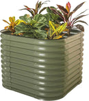 Vego garden 32" Extra Tall Raised Garden Bed Kits,4 in 1 Modular Raised Planter Box for Vegetables Flowers Fruits Oval Metal Raised Garden-Olive Green by CozyNest Decor