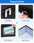 Under Bed Storage Containers, Low Profile Underbed Storage Bin 4.5 Inches Tall Clothes Storage Organizer With Rigid Side & Bottom, Shallow Thin Under Couch Dresser Storage Dorm With Lid - 2Pcs Black by CozyNest Decor