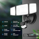 Onforu 3 Pack 65W LED Motion Sensor Outdoor Lights, Security Light Motion Outdoor Flood Light Fixture Detection Detector, 3 Adjustable Heads 6500LM 6500K IP65 Waterproof Exterior Garage Yard (Black) by GreenHaven Gardens