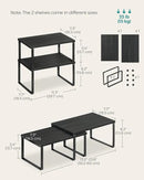 SONGMICS Cabinet Organizer Shelf, Set of 2 Kitchen Counter Shelves, Kitchen Storage, Spice Rack, Stackable, Expandable, Metal and Engineered Wood, Ink Black and Charcoal Black UKCS02B01 by CozyNest Decor